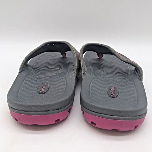 Cabela’s Sport Sandals Women's 6 Gray & Hot Pink Slip On Waterproof Flip Flops - Picture 4 of 10